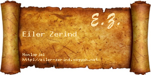 Eiler Zerind névjegykártya